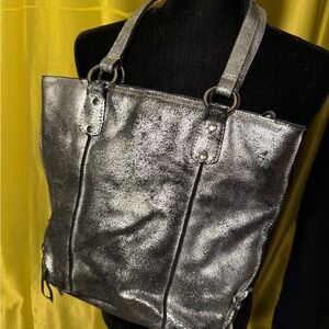 Kate Landry Shimmering Silver Tote